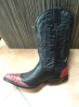 Rancho Boots piros-fekete western csizma